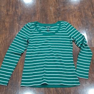 Polo Ralph Lsuren Green Striped Long Sleeve Shirt